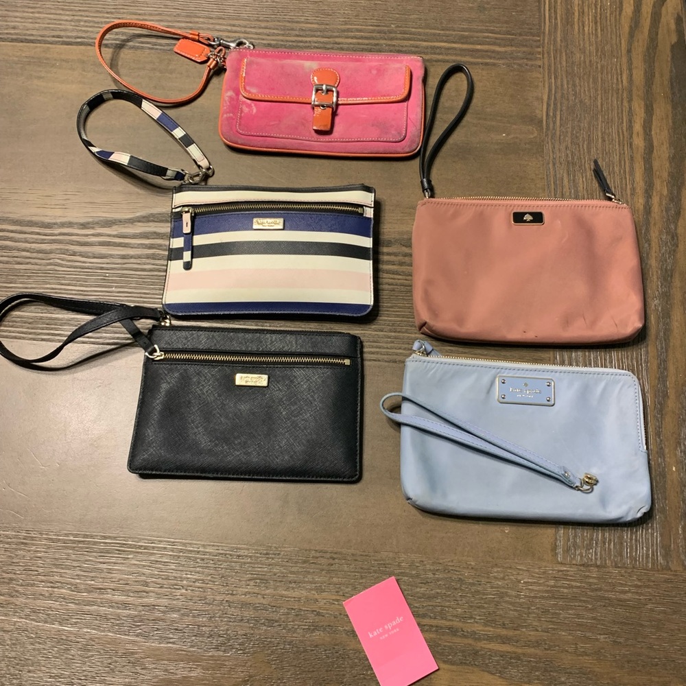 5 wristlet wallets Kate spade and coach nylon S362 s338